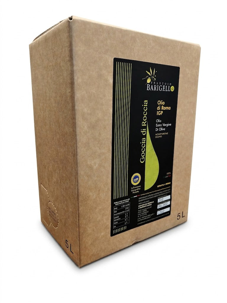 Olio Extra Vergine di Oliva - Goccia di Roccia - IGP Roma Monovarietale Leccino - Bag in box da 5 Lt.