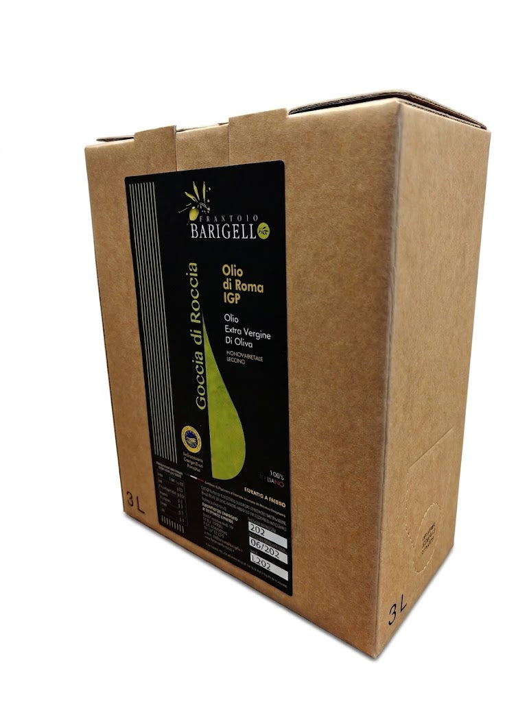 Olio Extra Vergine di Oliva - Goccia di Roccia - IGP Roma Monovarietale Leccino - Bag in box da 3 Lt.
