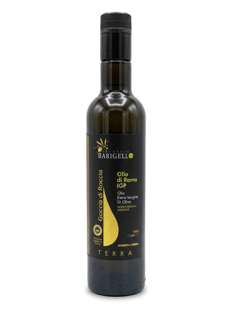 Olio Extra Vergine di Oliva - Goccia di Roccia - IGP Roma Monovarietale Caninese - 500 ml - confezionato in bottiglia di vetro